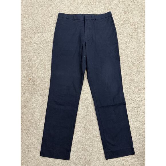 Banana Republic Other - Banana Republic Pants Mens 33X34 Flat Front Chino Standard Fit Cotton Dark Blue